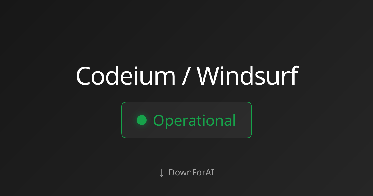 Is Codeium / Windsurf Down Today? Live Status & Outages 2026